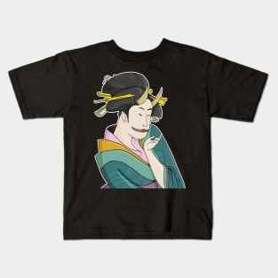 Oni Geisha Japanese Ukyio-e Demon Lady Kids T-Shirt